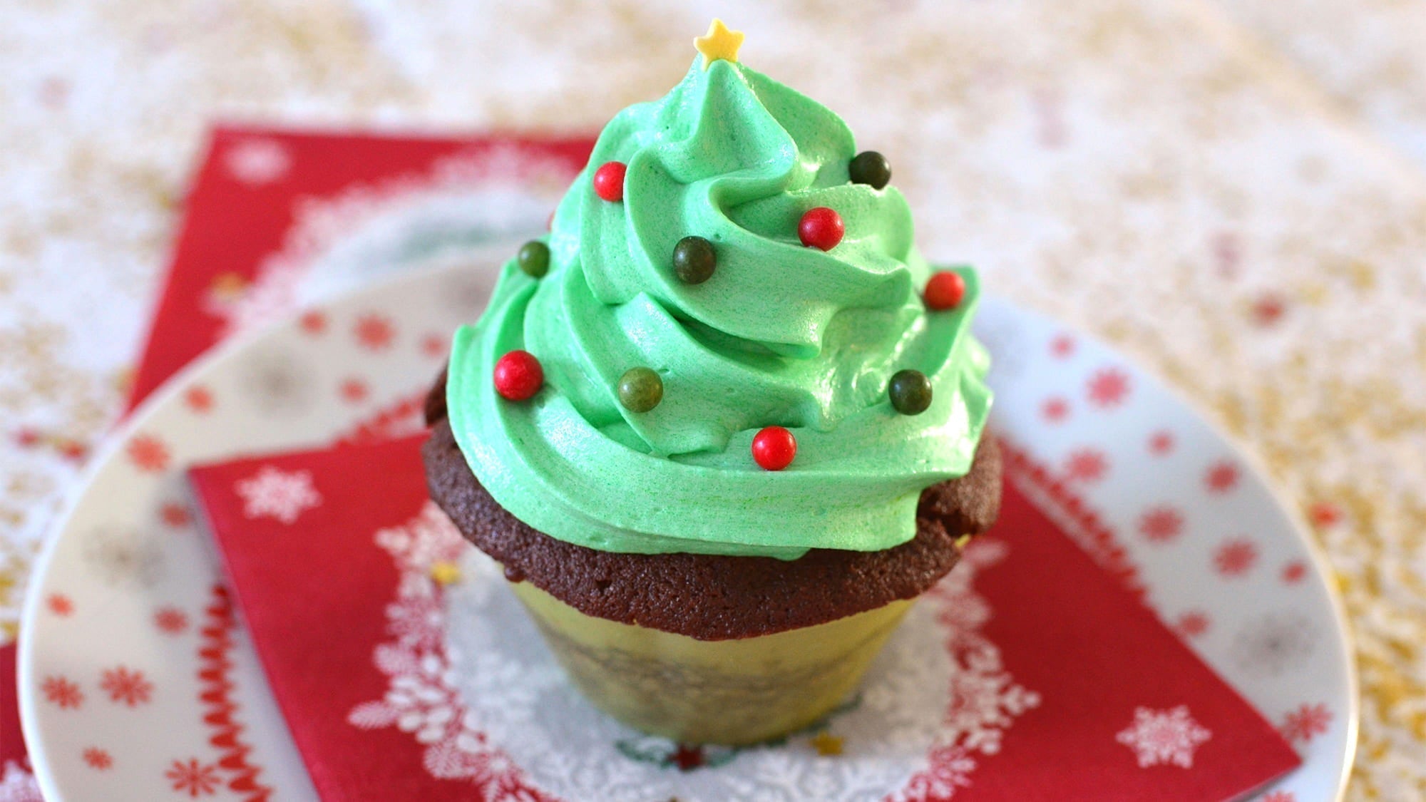 Cupcakes sapins de Noël
