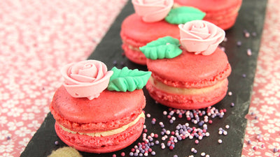 Recette des Macarons à la Rose & au Chocolat Blanc