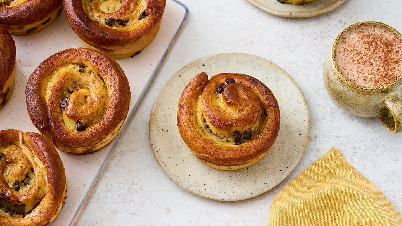 Brioches roulées chocolat et cannelle