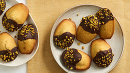 Madeleines pâte de pistache et chocolat