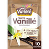 Un sachet de sucre vanillé de la marque Vahiné, avec des gousses de vanille et une fleur.