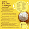Fiche de recette pour Baba A? la fleur d'oranger, incluant les ingrACdients et les instructions.
