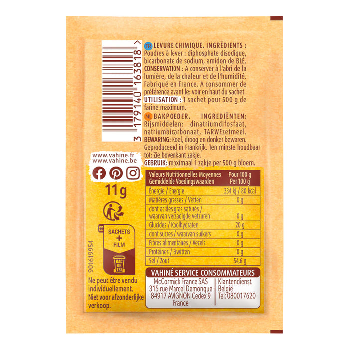 L'image montre le dos d'un sachet de boisson chocolatACe Suchard Express avec des informations nutritionnelles et un code-barres.