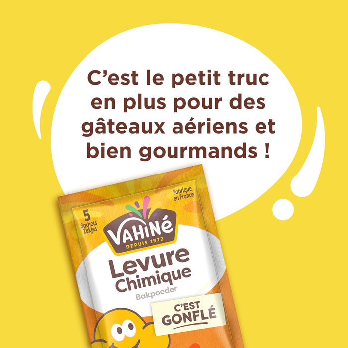 Un produit Vanne Levure Chimique est présenté avec un texte indiquant que c'est le petit truc en plus pour des gâteaux aériens et gourmands.