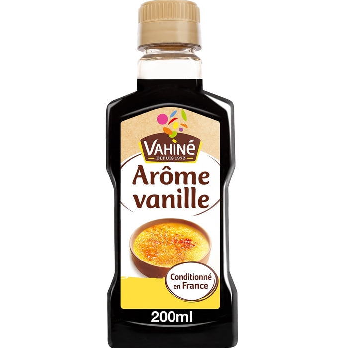 Une bouteille d'arôme vanille Vahiné est présentée.