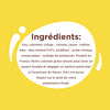 L'image affiche une liste d'ingrédients pour un produit alimentaire, incluant eau, colorants et conservateurs.