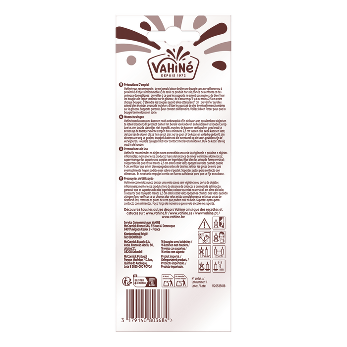 L'image montre le dos d'un emballage de chocolat Via Veneto avec des informations sur le produit et des symboles de recyclage.