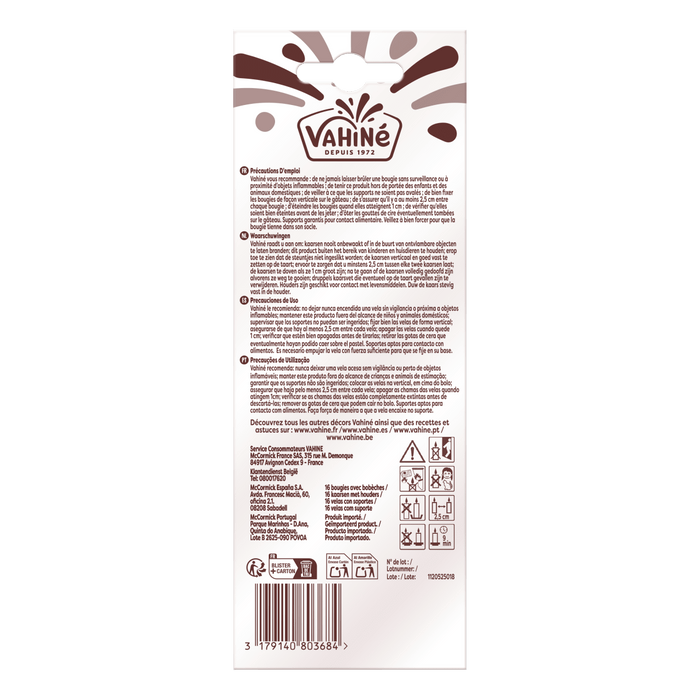 L'image montre le dos d'un emballage de chocolat Via Veneto avec des informations sur le produit et des symboles de recyclage.