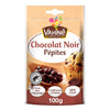 Un paquet de pépites de chocolat noir Vahiné, mettant en évidence son utilisation en pâtisserie.