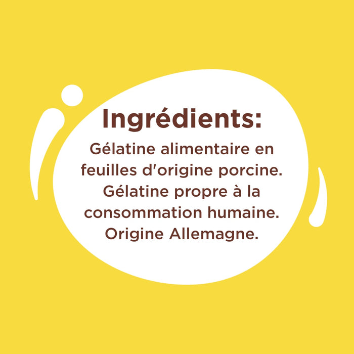 Illustration montrant l'ingrédient gélatine en feuilles.