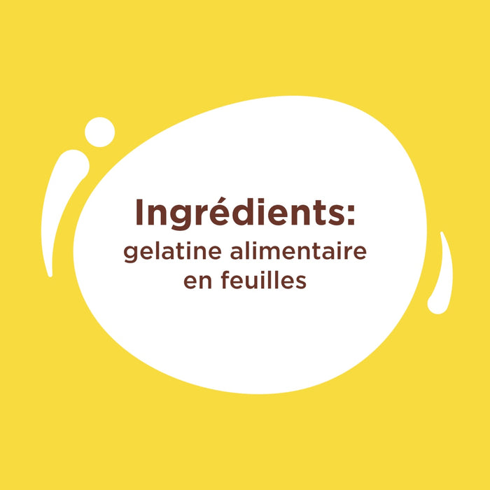 Illustration montrant l'ingrACdient gAClatine en feuilles.