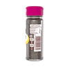 Une bouteille de poivre noir moulu Schwartz avec un couvercle rose.