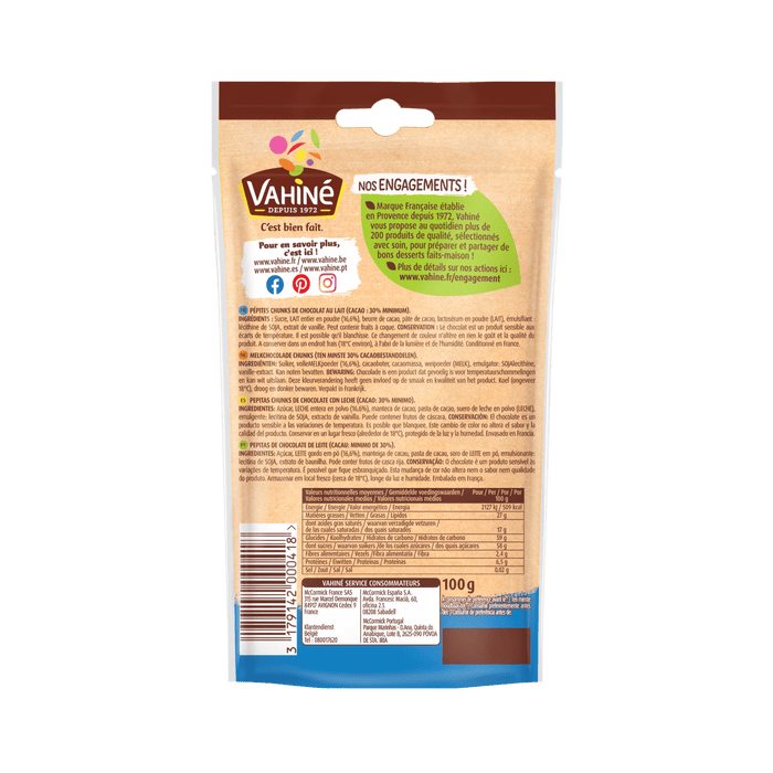 Pépites Chunks Chocolat Au Lait