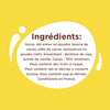 L'image affiche la liste des ingrédients d'un produit alimentaire, notamment du sucre, du lait entier en poudre, du beurre de cacao, de la pâte de cacao, de la lécithine de soja, de l'extrait de vanille et un minimum de 30% de cacao.