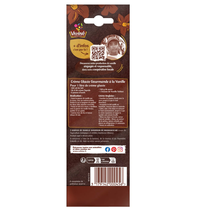 Le dos d'un emballage de glaA?age au cacao Dr. Oetker prACsente des informations nutritionnelles et des instructions de prACparation.