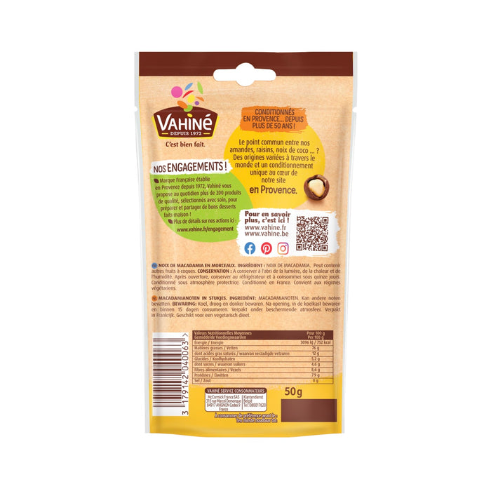 Le dos d'un paquet de Vicenzi Mini Snack prACsente des informations nutritionnelles et des instructions de prACparation.