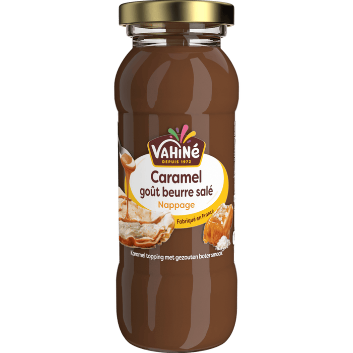 Une bouteille de pâte à tartiner Karine Caramel au Beurre Salé.
