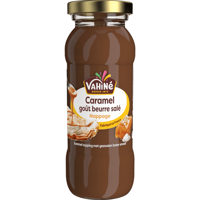 Une bouteille de pâte à tartiner Karine Caramel au Beurre Salé.