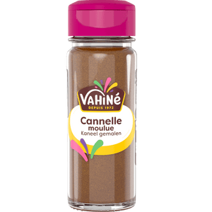 Une bouteille de cannelle moulue de la marque Vahiné.
