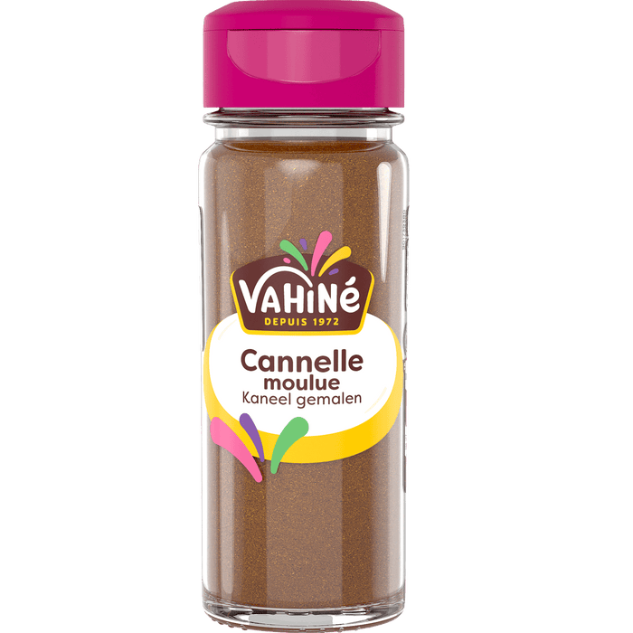 Une bouteille de cannelle moulue de la marque Vahiné.