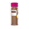 Une bouteille de poudre de muscade McCormick avec un couvercle rose.