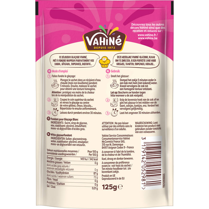 Emballage de sucre vanillAC Vanilino de Dr. Oetker avec instructions de prACparation et informations nutritionnelles.