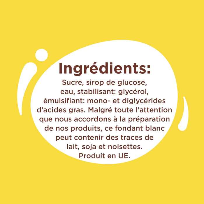 L'image montre la liste des ingrédients d'un produit alimentaire, notamment du sucre, du sirop de glucose et du glycérol.