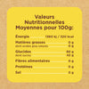Tableau des valeurs nutritionnelles moyennes pour 100g.