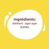 L'image affiche la liste des ingrédients, qui comprend l'agent gélifiant agar-agar (E406).