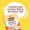Paquet de levure VahinAC Levure de Boulanger, indiquant qu'un sachet est pour environ 500 g de farine T55.