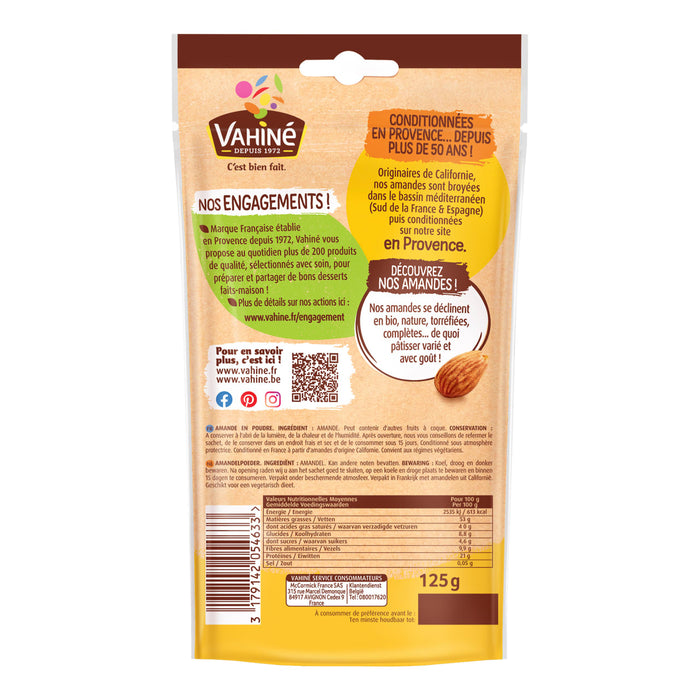 Le dos d'un paquet de collation Tahini Joyva prACsente des informations nutritionnelles et des dACtails sur le produit.