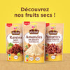 PrACsentation des fruits secs de la marque VahinAC, notamment des raisins secs, de la poudre d'amandes et des noisettes.