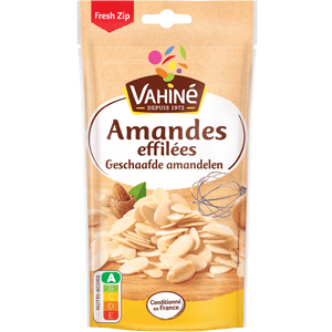 Un paquet d'amandes effilées de la marque Vahiné.