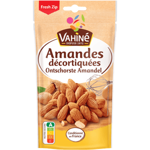 Un paquet d'amandes décortiquées de la marque Vahiné.