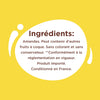 L'image affiche la liste des ingrédients d'un produit, qui comprend des amandes et un avertissement concernant d'éventuelles traces d'autres fruits à coque.
