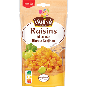 Un paquet de raisins blonds Vahiné est présenté.