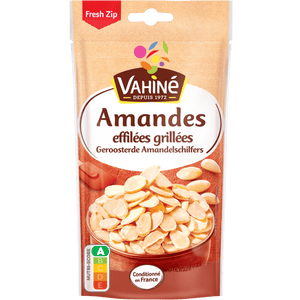 Un paquet d'amandes effilées grillées de la marque Vahiné.