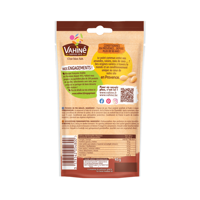 Le dos d'un sac de craquelins Jack 'n Jill Presto Creams au beurre de cacahuA?te prACsente des informations nutritionnelles et l'image de marque.