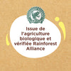Le sceau Rainforest Alliance Verified indique que le produit est issu de l'agriculture biologique.