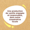 L'image met en avant un engagement pour une production de vanille responsable au sein d'une coopACrative locale.