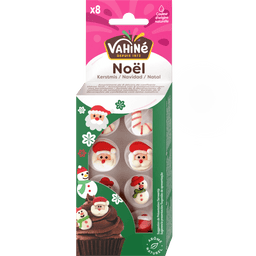 Un emballage de décorations comestibles sur le thème de Noël Valens Noel pour cupcakes et desserts.