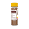 Une bouteille de cannelle moulue McCormick avec un couvercle jaune prACsente les informations nutritionnelles du produit sur l'ACtiquette.