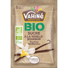 Paquet de sucre vanillAC VahinAC BIO prACsentant une fleur et une gousse de vanille.