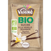 Paquet de sucre vanillAC VahinAC BIO prACsentant une fleur et une gousse de vanille.