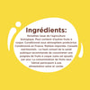 L'image affiche la liste des ingrédients d'un produit alimentaire, avec du texte en français sur un fond jaune.