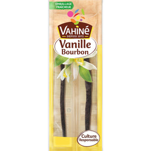 Un paquet de gousses de vanille Vahiné Vanille Bourbon est présenté.