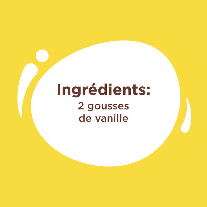 Illustration montrant les ingrACdients d'une recette: 2 gousses de vanille.