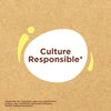 Le logo Culture Responsible prACsente les mots Culture Responsible dans une forme ovale marron avec un arc jaune autour.