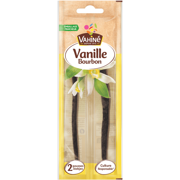 Un paquet de 2 gousses de vanille Vanille Bourbon de la marque Dr. Oetker.