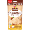 Un paquet familial de poudre de noisettes de la marque Vahine est présenté.